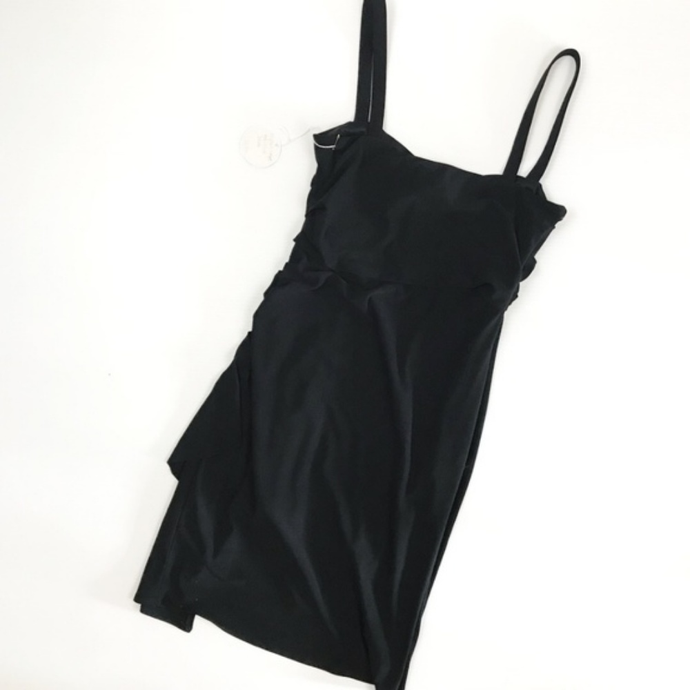 Clover & Sloane Crystal Crepe Ruffle Ruched Dress - Picture 2 of 7